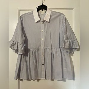 Adorable Kate Spade blue and white top